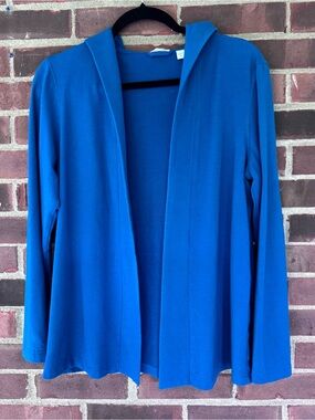 Pure Jill J. Jill Blue Hooded Open Front Cardigan Jacket Women’s Medium Regular